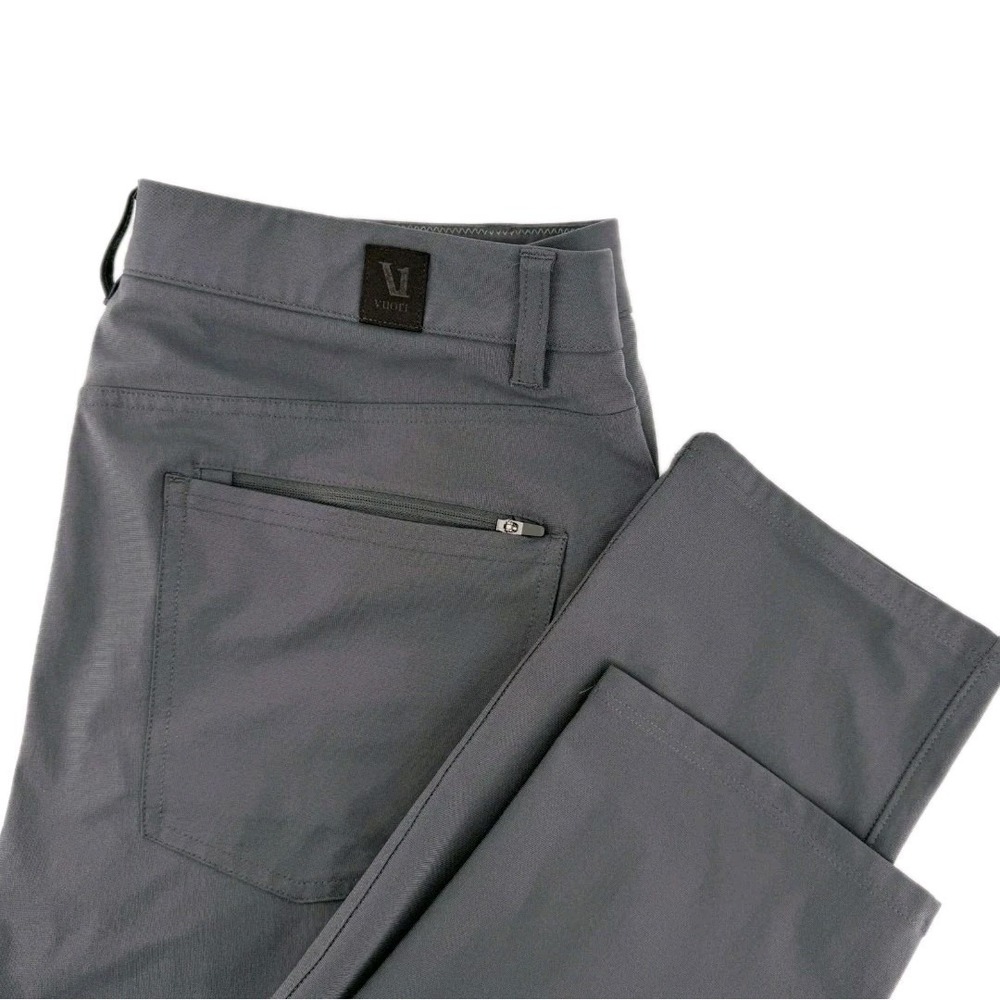 Vuori Meta Pants Mens Gray Performance Athletic Chino Stretch Straight 36x32